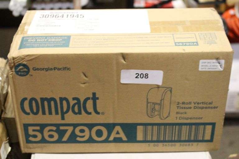 [MSRP: $27.59] Georgia Pacific Professional Compact Vertical 2-Roll Coreless Tissue Dispenser  14.06 x 6.69 x 8.19  Black -GPC56790A