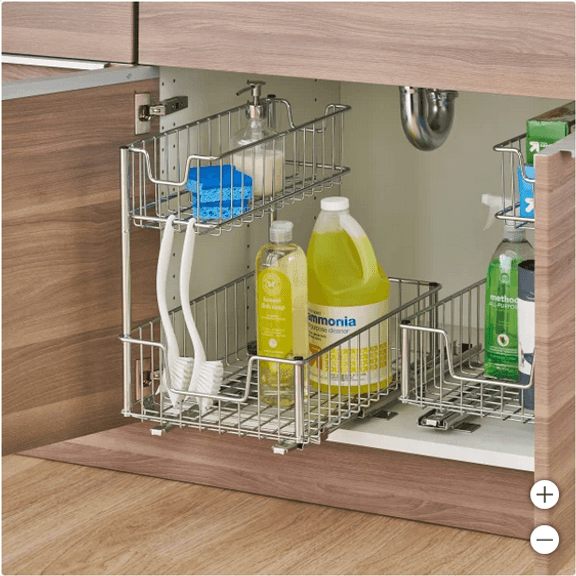 TRINITY WIRE UNDERSINK ORGANIZER WITH SLIDE RETAIL $35