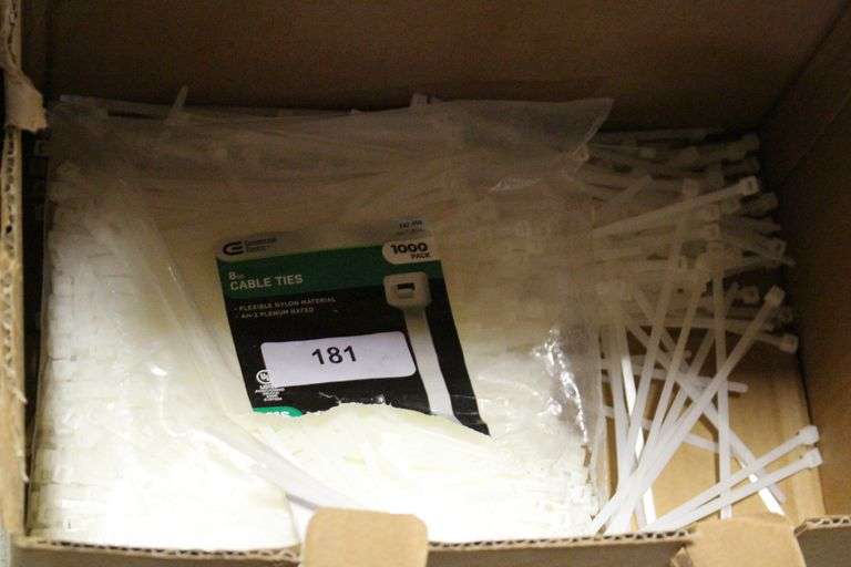 white plastic 8" cable ties