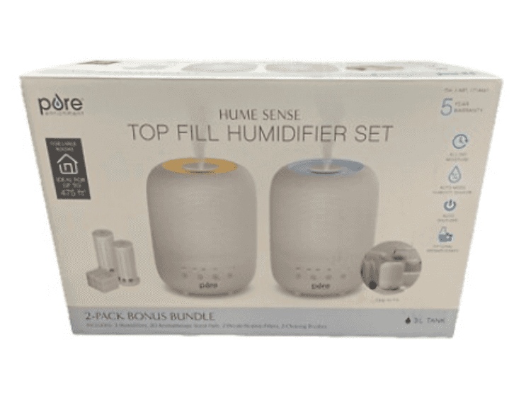 PURE ENRICHMENT TOP FILL HUMIDIFIER SET BUNDLE, 2-PACK RETAIL $60