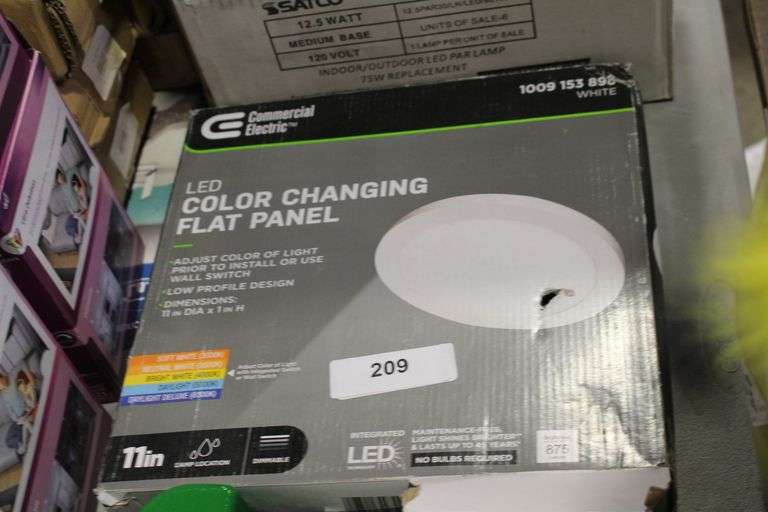 [✓] [MSRP: $34.97] Commercial Electric 11 in. 12.5-Watt Dimmable White Integrated LED 875 Lumens Round Flat Panel Flush Mount Ceiling Light Color Change 5CCT
