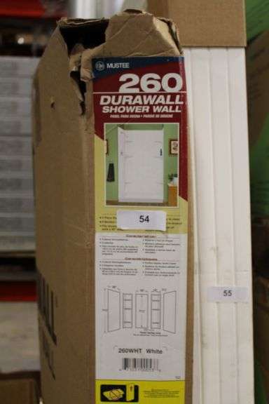 [✓] [MSRP: $309.00] MUSTEE Durawall 40 in. x 60 in. x 71-1/2 in. 5-Piece Easy Up Adhesive Alcove Shower Surround in White