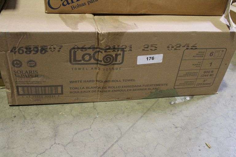 [✓] [MSRP: $104.12] LoCor 1-Ply Mid-Premium White Hard Wound Roll Towels (6-Rolls)