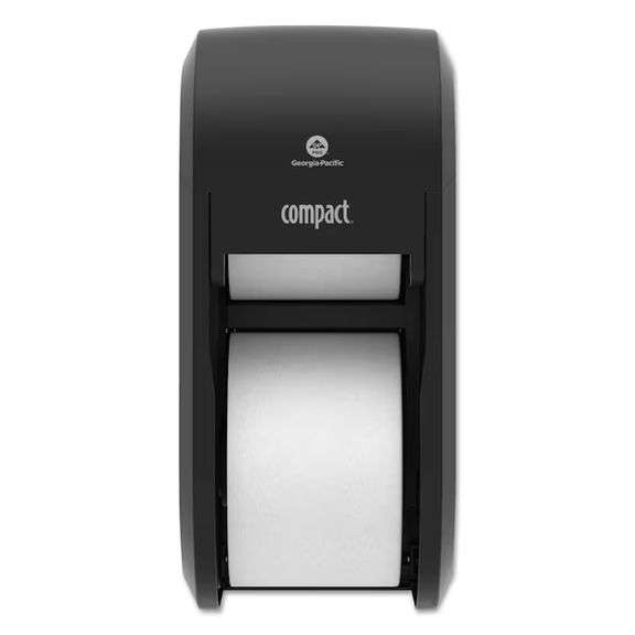 [MSRP: $27.59] Georgia Pacific Professional Compact Vertical 2-Roll Coreless Tissue Dispenser  14.06 x 6.69 x 8.19  Black -GPC56790A