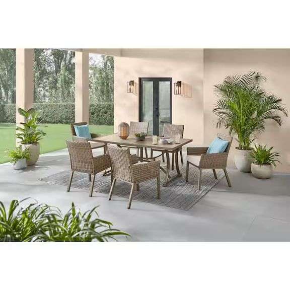 Hampton Bay Holly Cove Rectangular Outdoor Dining Table [Table Only]