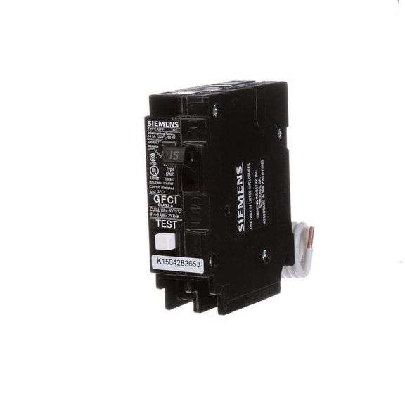 [✓] [MSRP: $56.44] Siemens 15 Amp Single Pole Type QPF2 GFCI Circuit Breaker