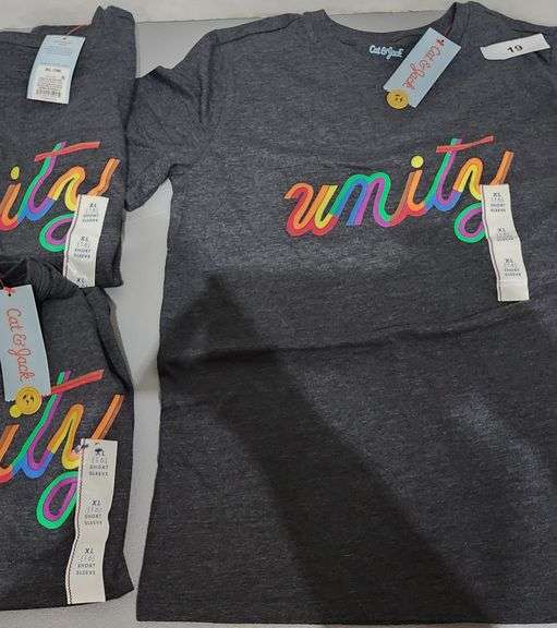 CAT & JACK YOUTH UNITY TEE CHARCOAL HEATHER, SIZE EXTRA LARGE (16)
