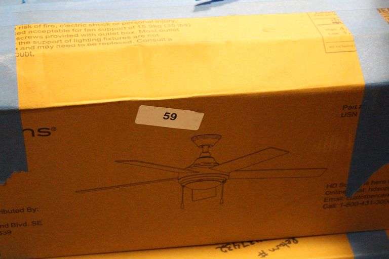 [✓] [MSRP: $137.69] Seasons® 52 In. 5-Blade LED Ceiling Fan With Light (Frosted Glass Bowl)