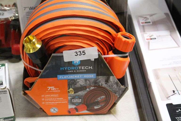 [✓] [MSRP: $49.98] 5/8 in. Dia x 75 ft. Flexible FlatJacket Garden Water Hose