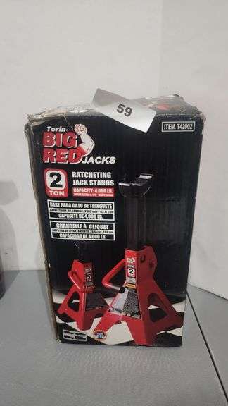 TORIN BIG RED JACKS 2 TON RATCHETING JACK STANDS, 4.000 CAPACITY ITEM#T42002