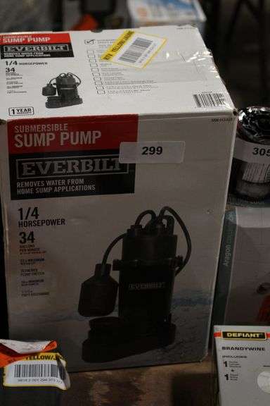 [✓] [MSRP: $109.00] Everbilt 1/4 HP Aluminum Submersible Sump Pump Tether Switch