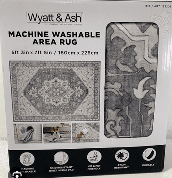 W AND A WASHABLE 2 X 6 RUNNER AND 5 X 7 RUG RETAIL $75