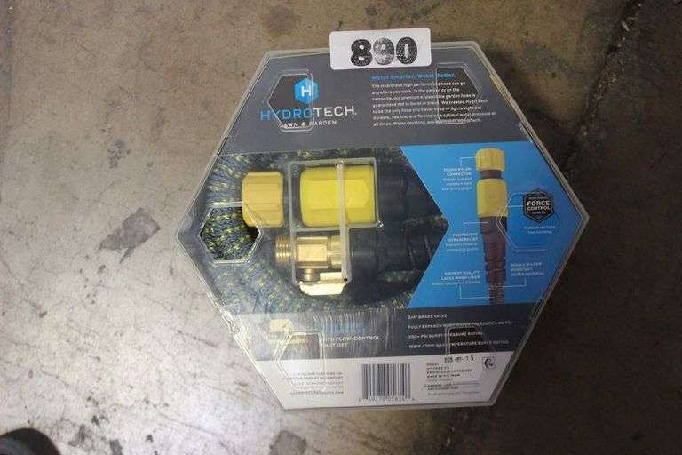 HydroTech 100ft Expandable Burst Proof Hose - Yellow: Durable Flexible Garden Watering, Kink & Corrosion Resistant RETAIL $64.00