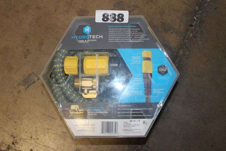 HydroTech 100ft Expandable Burst Proof Hose - Yellow: Durable Flexible Garden Watering, Kink & Corrosion Resistant RETAIL $64.00
