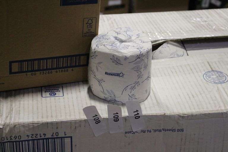 [✓] [MSRP: $44.36] Renown Single Roll 2-Ply 4 in. x 3.75 in. Toilet Paper (500 Sheets Per Roll, 96 Rolls Per Case), White