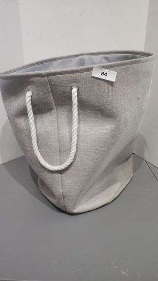 BROOKSTONE SPACIOUS LAUNDRY HAMPER WITH COTTON ROPE HANDLES