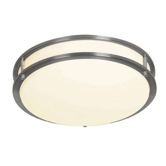 [MSRP: $57.75] EnviroLite 16 in. 1-Light Brushed Nickel Selectable Dimmable LED Flush Mount