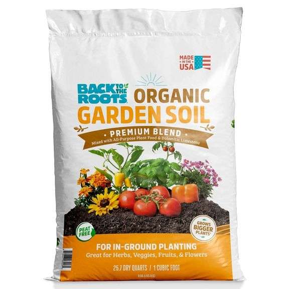 [✓] [MSRP: $12.99] Back to the Roots 25.7qt Organic Garden Soil Premium Blend For in Ground Planting