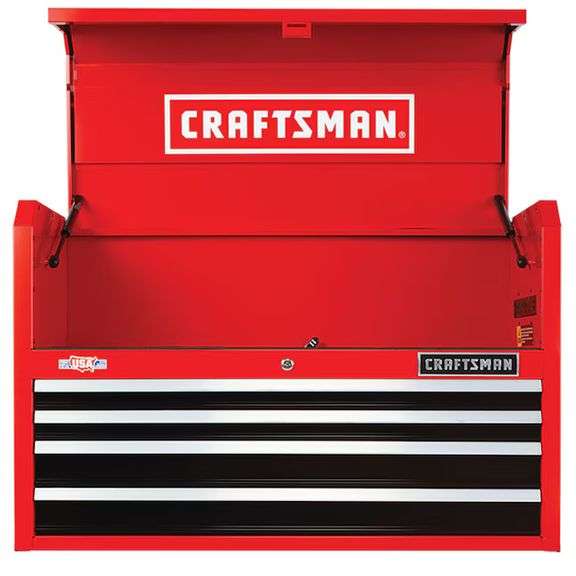 Craftsman 2000 Top Chest, 4 Drawer, Red, Steel, 37 In W X 18 In D X 28 In H Retail:$330