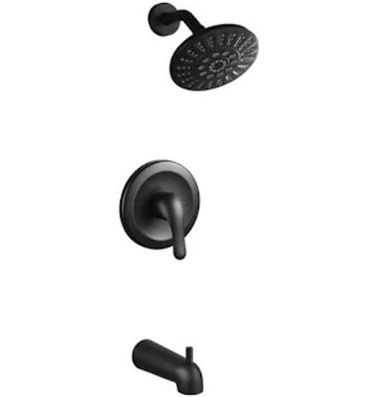 GLACIER BAY SINGLE HANDLE TUB AND SHOWER SET MATTE BLACK $149.00