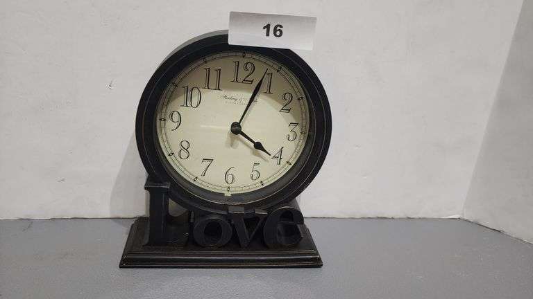 DECORATIVE DESK CLOCK LOVE 8x6inch BATTERY OPERATED ALARM CLOCK
