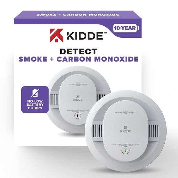 [✓] [MSRP: $59.97] Kidde 10-Year Battery Powered Smoke and Carbon Monoxide Detector with Alarm LED Warning Lights 21031514
