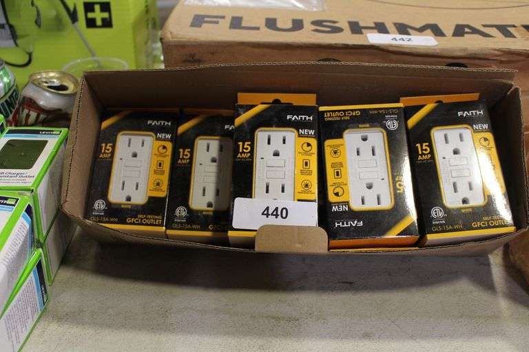 [✓] [EXT MSRP: $103.92] Faith 15A GFCI Outlet  Slim  GFI Receptacle with Wall Plate  White