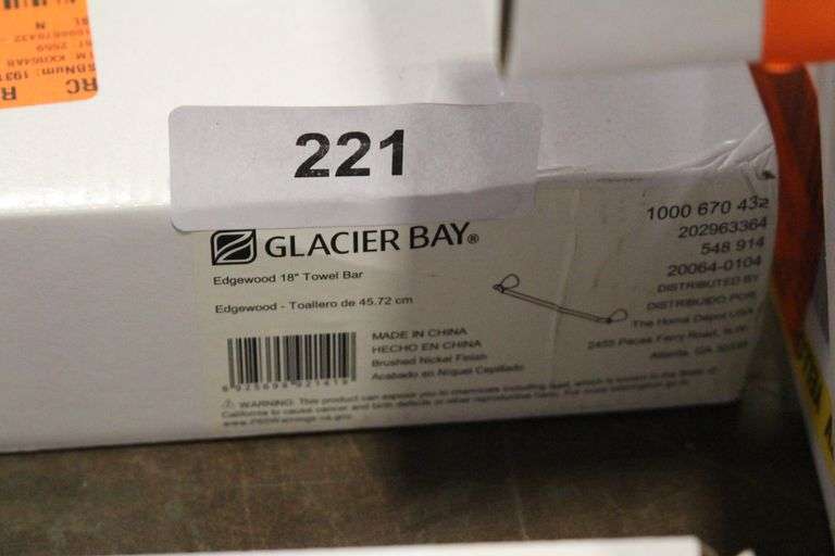 [✓] [MSRP: $11.07] Glacier Bay Edgewood 18 in. Towel Bar in Brushed Nickel