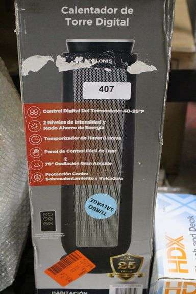 [✓] [MSRP: $59.97] Pelonis 1500-Watt 23 in. Digital Tower Indoor Ceramic Heater Quiet Operation w/ Safety Overheat Protection and Fan Mode in Black