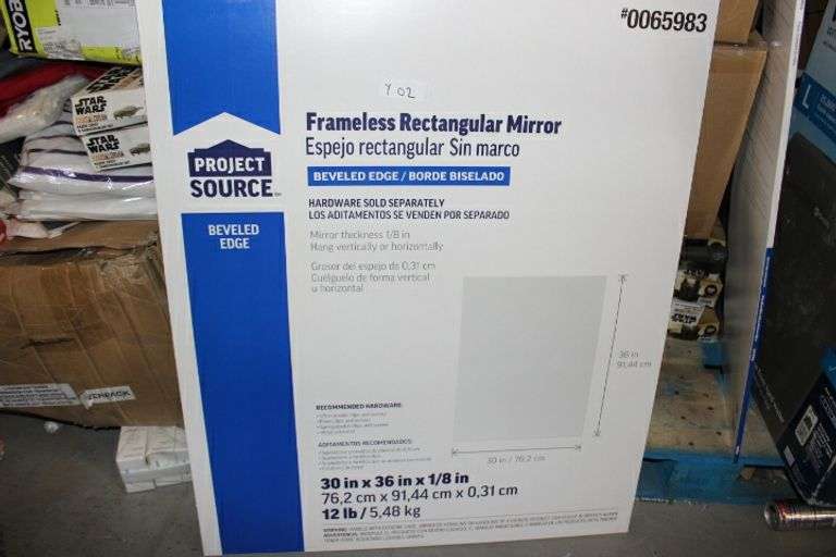 Project Source 30-In W X 36.0-In H Rectangle Silver Beveled Frameless Wall Mirror Retail:$70