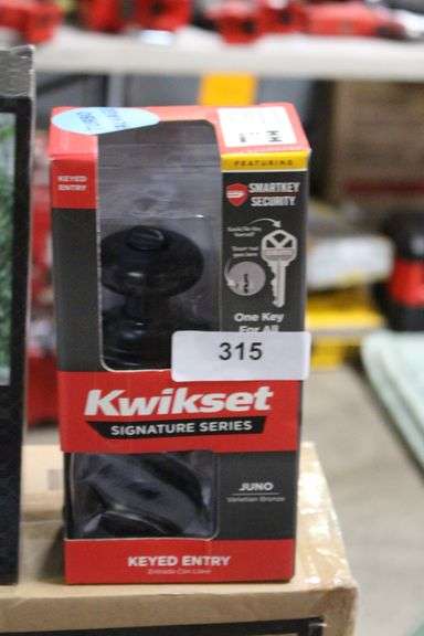[✓] [MSRP: $35.47] Kwikset Juno Venetian Bronze Entry Door Knob Featuring SmartKey Security
