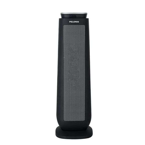 [✓] [MSRP: $59.97] Pelonis 1500-Watt 23 in. Digital Tower Indoor Ceramic Heater Quiet Operation w/ Safety Overheat Protection and Fan Mode in Black