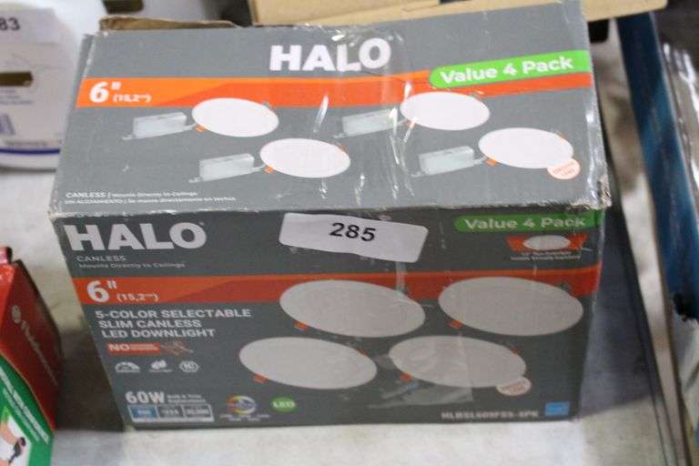 [✓] [MSRP: $61.97] HALO HLBSL 6 in. Can Less Integrated LED, 900 Lumens, 5CCT, White (4-Pack)