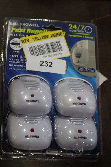 [✓] [MSRP: $24.99] Bell + Howell Classic Ultrasonic Electronic Indoor Pest Repeller (4-Pack)