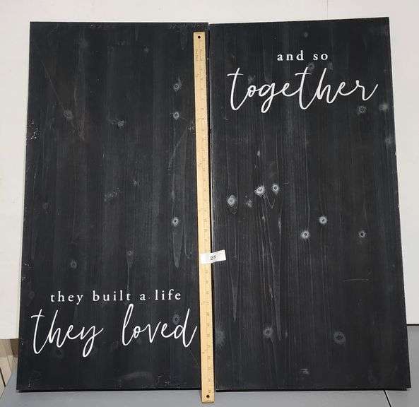 TWO PART SIGN HOME DÉCOR 36x18inch AND SO TOGETHER THEY BUILT A LIFE THEY LOVED