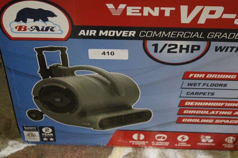 [✓] [MSRP: $249.00] B-Air 1/2 HP Air Mover for Janitorial Water Damage Restoration Stackable Carpet Dryer Floor Blower Fan with Handle Grey