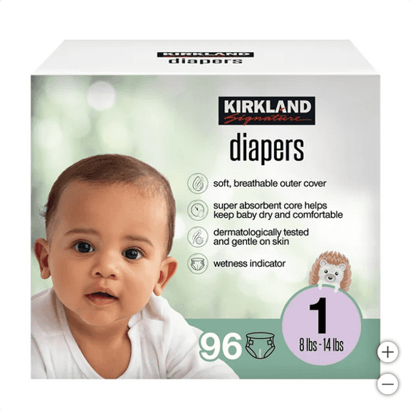 KIRKLAND SIGNATURE DIAPER SIZE 1, 96-COUNTRETAIL $15