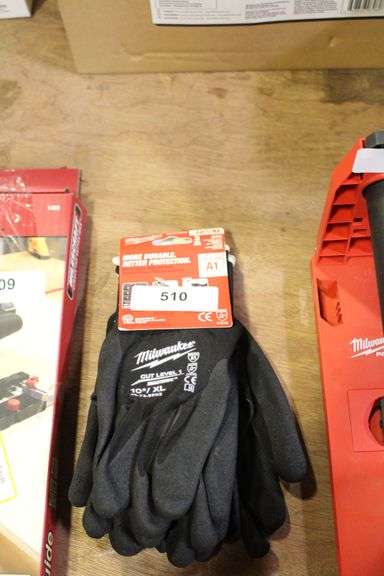 [✓] [MSRP: $18.97] X-Large Black Nitrile Level 1 Cut Resistant Dipped Work Gloves (3-Pack)