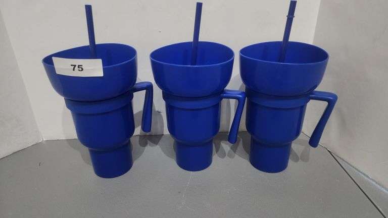 2 IN 1 BLUE SNACK AND DRINK CUP CORE HOME STADUIM MUG TUMBLER AND BOWEL