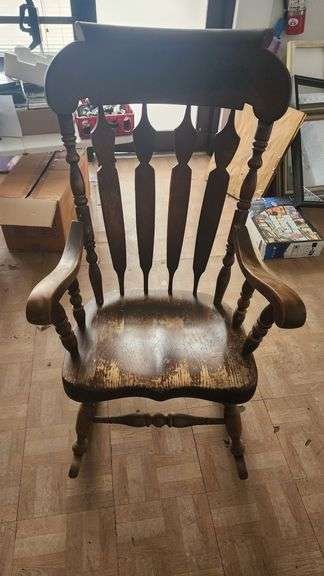 FRENCH STYLE VINTAGE WOODEN ROCKING CHAIR