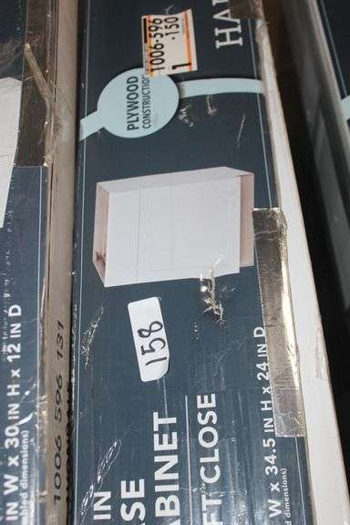 Hampton Bay Sink base cabinet soft close 30in W x 34.5in H x 24in D model 1006596139 *Avondale Shaker Alpine White retail $289.00