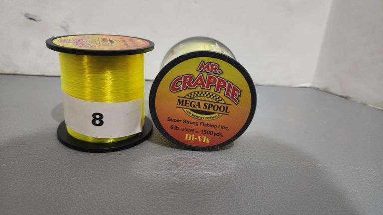 MR. CRAPPIE MEGA SPOOL LOW MEMORY FORMULA SUPER STRONG FISHING LINE 6LB 1500 YDS, HI-VISIBILITY