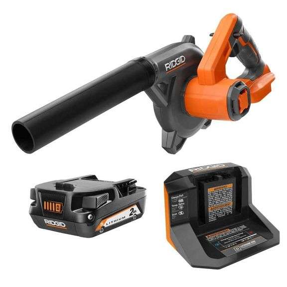 [✓] [MSRP: $89.00] 18V Cordless Compact Jobsite Blower Kit with 2.0 Ah Battery and Charger