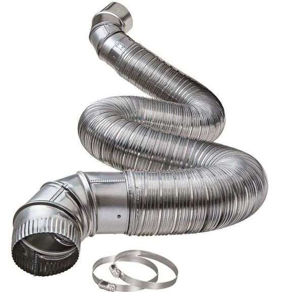 [✓] [MSRP: $36.56] Unbranded 8 ft. Complete Airtight Semi-Rigid Dryer Vent Hook Up Kit for 4 in. Duct