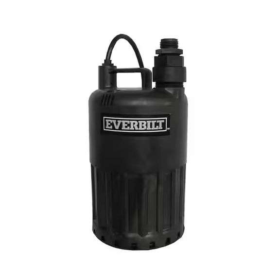 [✓] [MSRP: $199.00] Everbilt Pump Waterfall Submersible Thermoplastic Threaded Male Durable 4/10 Hp