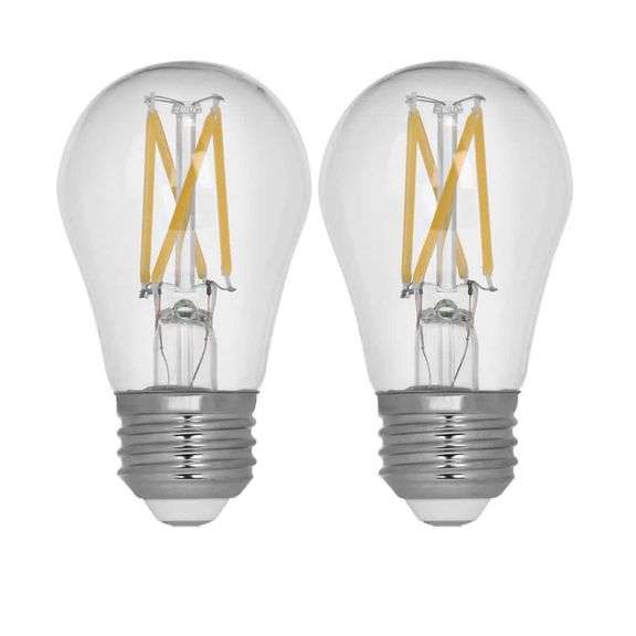[✓] [EXT MSRP: $57.36] Feit Electric 40-Watt Equivalent A15 Dimmable Filament CEC Title 20 90+ CRI Clear Glass LED Ceiling Fan Light Bulb Soft White (2-Pack)