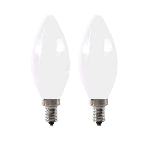 [✓] [EXT MSRP: $53.82] Feit Electric 60W Equivalent B10E12 Candelabra Dimmable Filament CEC Frosted Glass Chandelier LED Light Bulb Soft White 2700K (2-Pack)