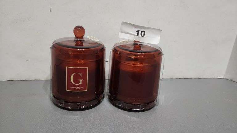 MODERN EXPRESSIONS MONOGRAM CANDLE G, SCENT MANDARIN GRAPEFRUIT OZ