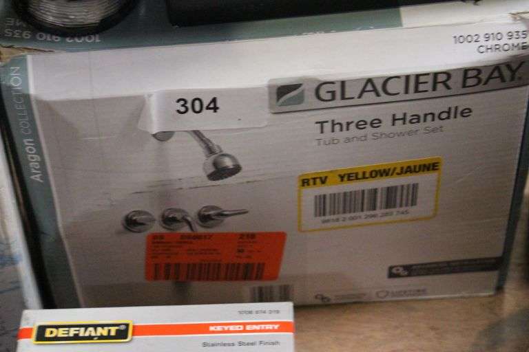 [✓] [MSRP: $99.00]  Glacier Bay Aragon 3 Handle 1-Spray Tub and Shower Faucet 1.8 GPM in Chrome (Valve Included)