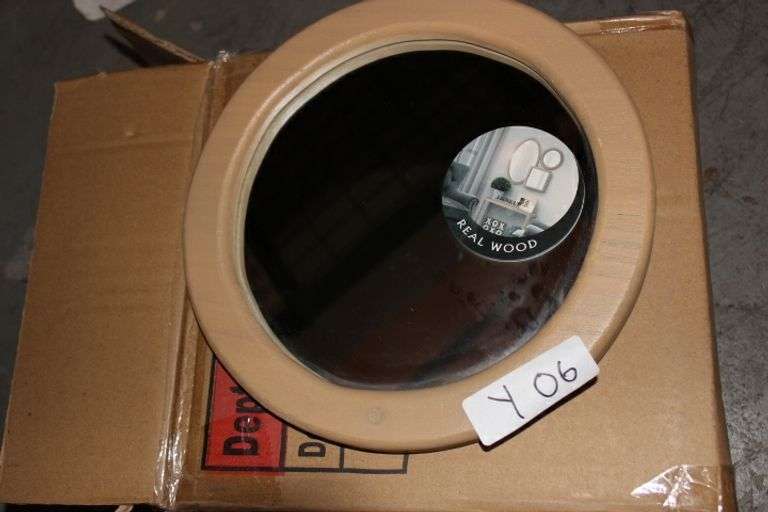 Round Oak Wood Mirror, 10.5"X10.5"[4Pk] Retail:$55